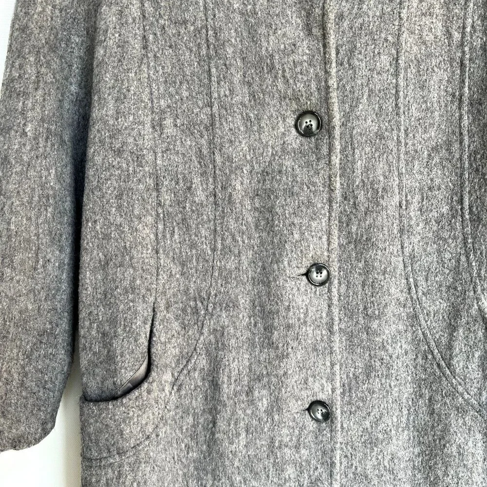 Cabin Creek Vintage Womens Gray Wool Blend Car Coat Jacket Sz 14 Preppy Career‎
